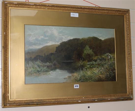 K. Halewell, River landscape 35 x 59cm